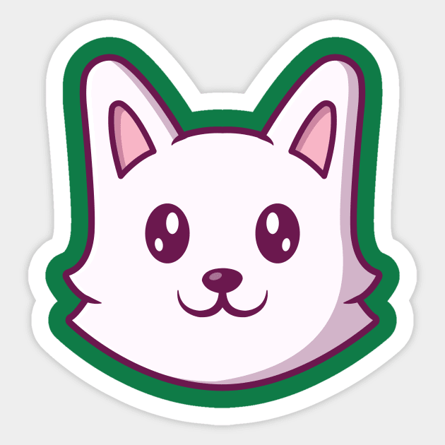 Cute Dog Face Cartoon (4) Sticker by Catalyst Labs